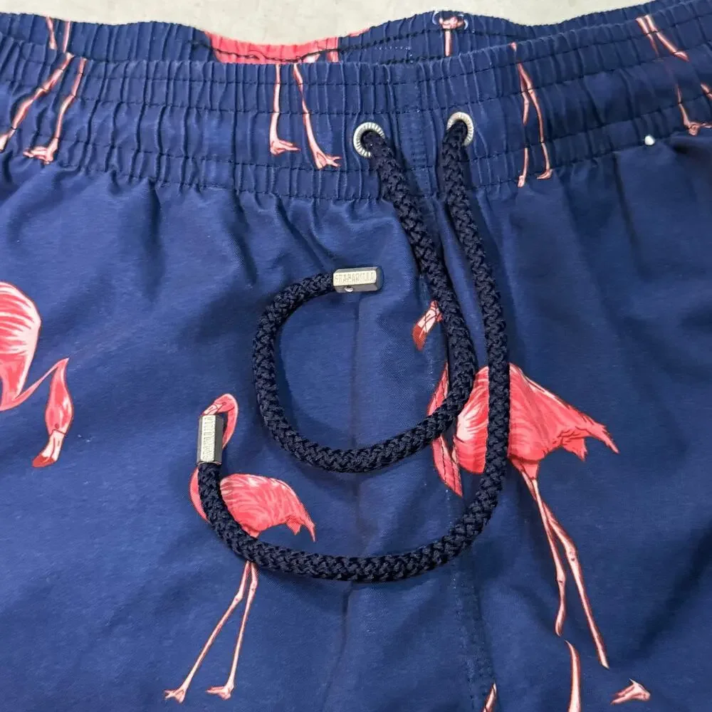 Granadilla Cape Town Pink Flamingo Print Swim Trunks Mens Size L